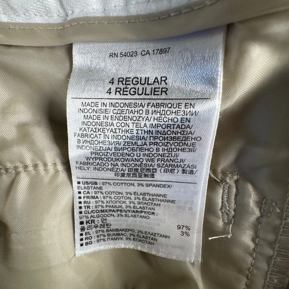 Banana Republic Womens‎ 4 Jackson Fit Khaki Chino Pants Minimalist Quiet Luxury